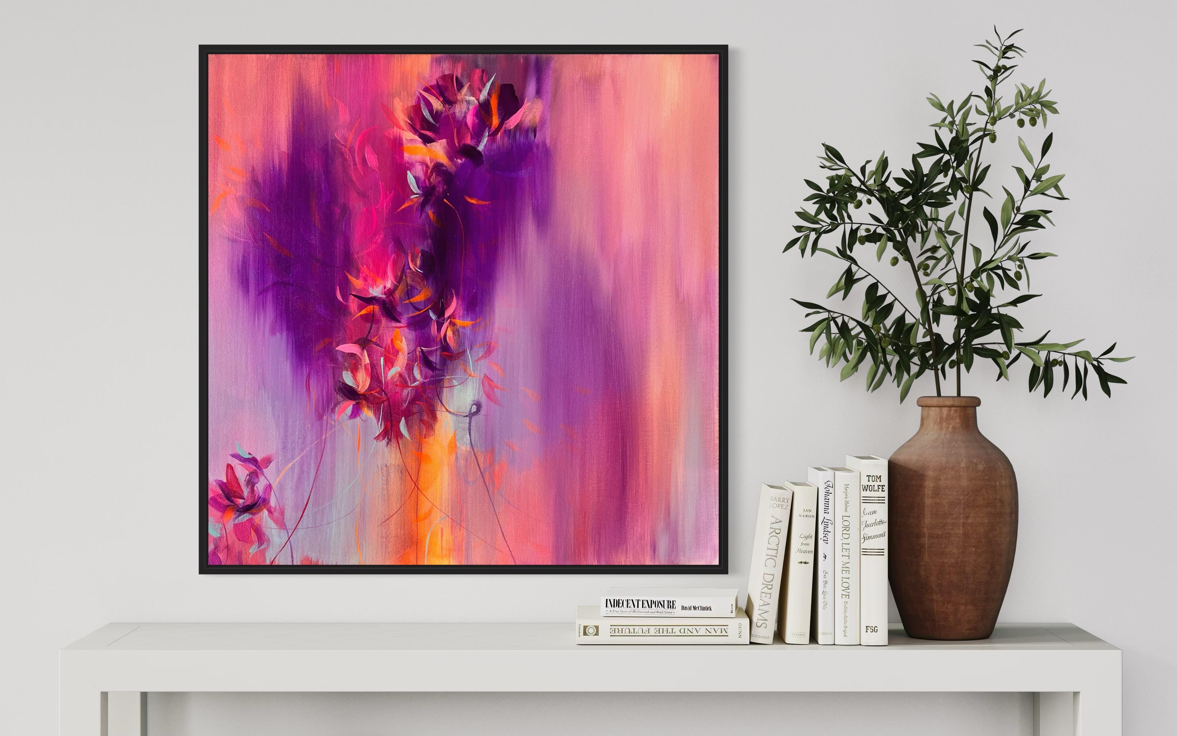 Fiore d'estate II, Quadro originale, Arte floreale, Pittura astratta - Painting Moderno di Luana Asiata