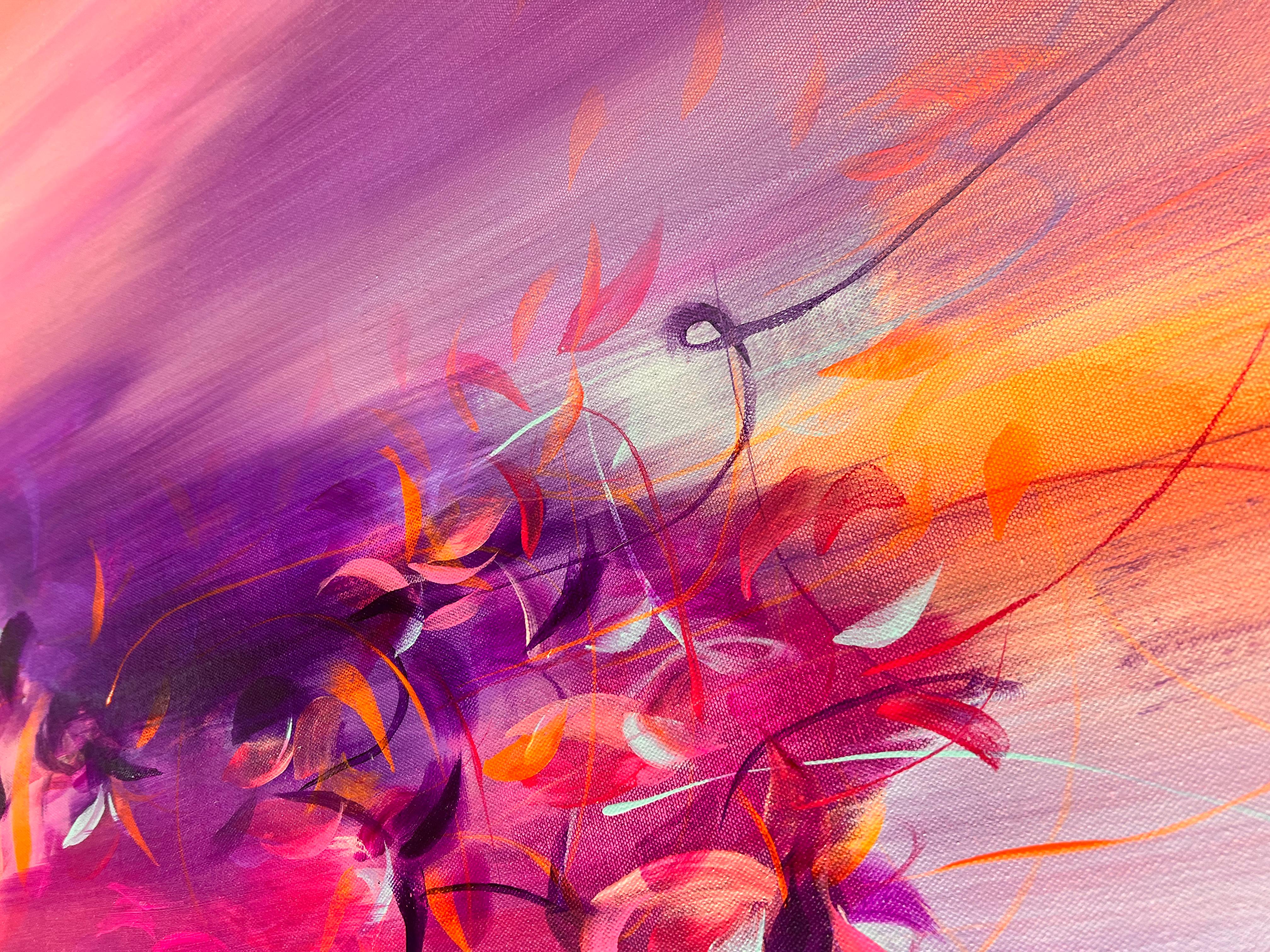 Fiore d'estate II, Quadro originale, Arte floreale, Pittura astratta in vendita 3