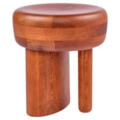 Tabouret Luanda - Taille S, artisanat en bois massif avec design audacieux et sculptural