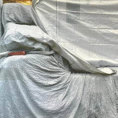 "El Peso", Fotografía de Técnica Mixta Impresa en Seda, Bordado a Mano