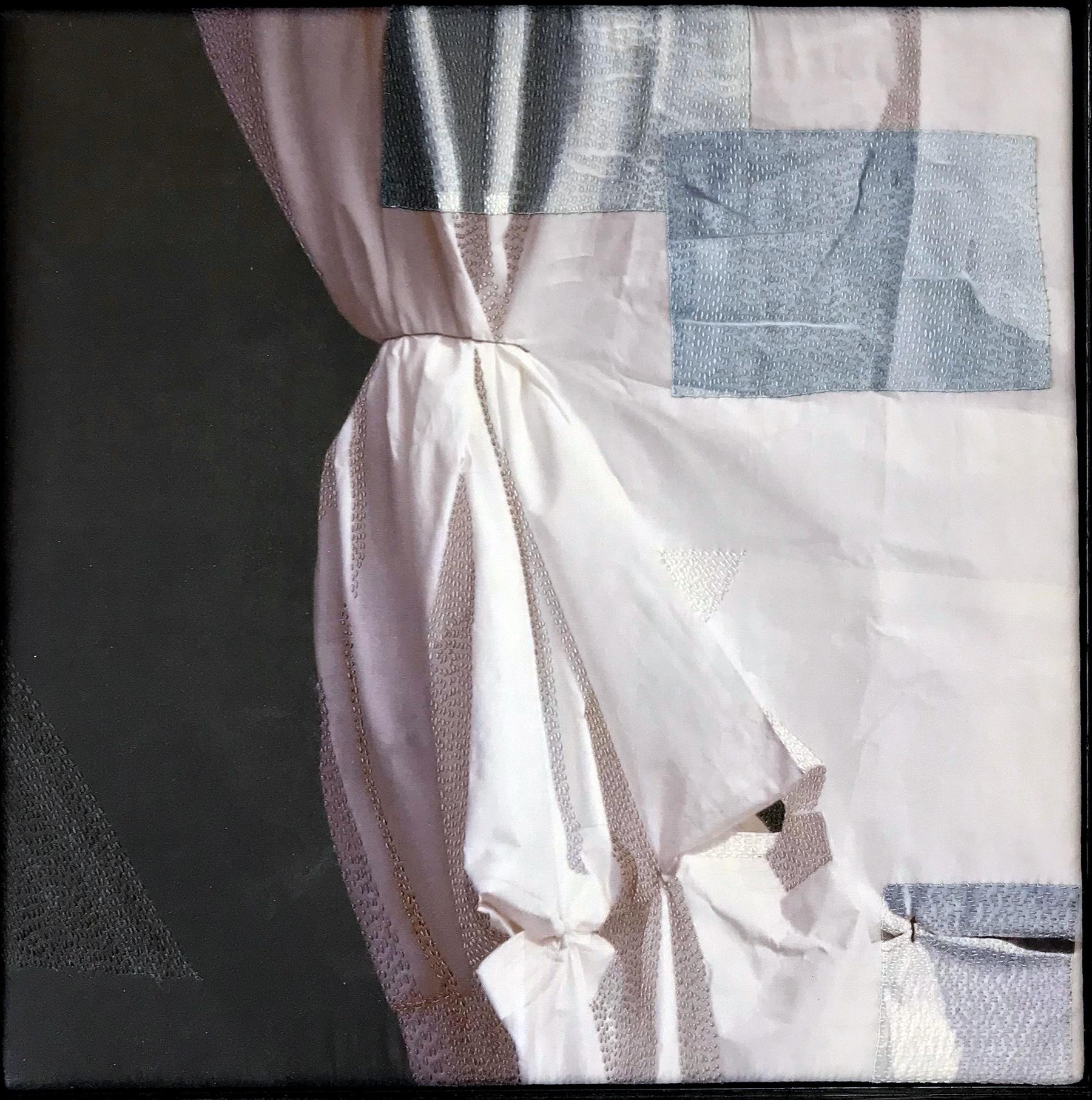 Luanne Rimel Abstract Sculpture - "Curtain Call / St. Louis", Original Photography, Printed on Silk, Hand Stitched