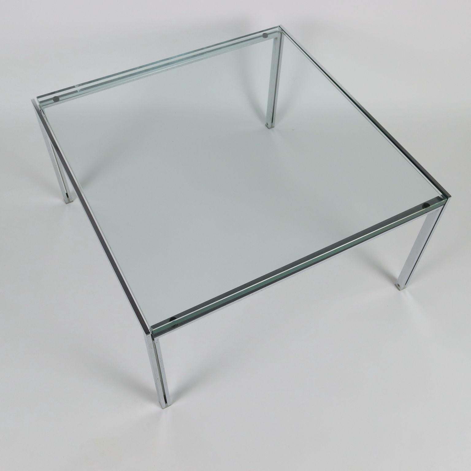 Late 20th Century Luar Coffee Table by ICF Chromed Metal Glass Italy 1970s