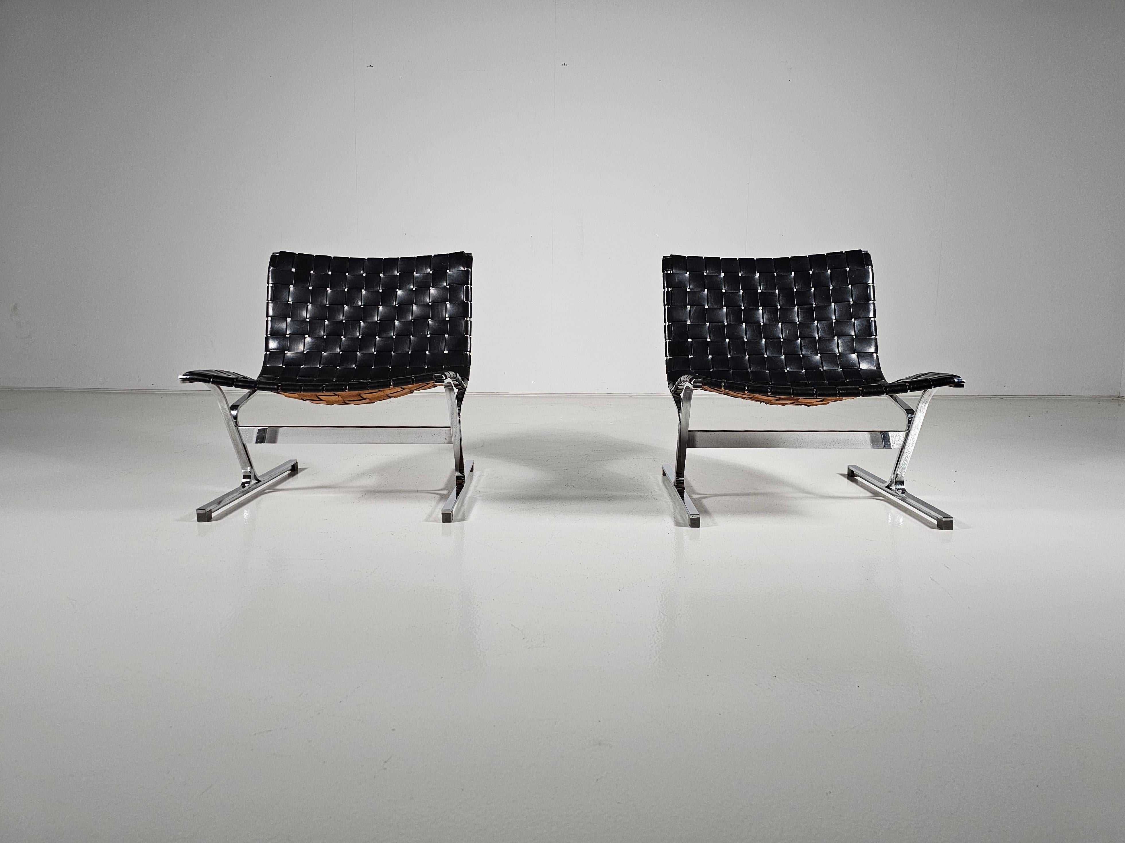 Mid-20th Century 'Luar' Lounge Chairs  by Ross Littell for ICF de Padova, Italy, 1965 For Sale