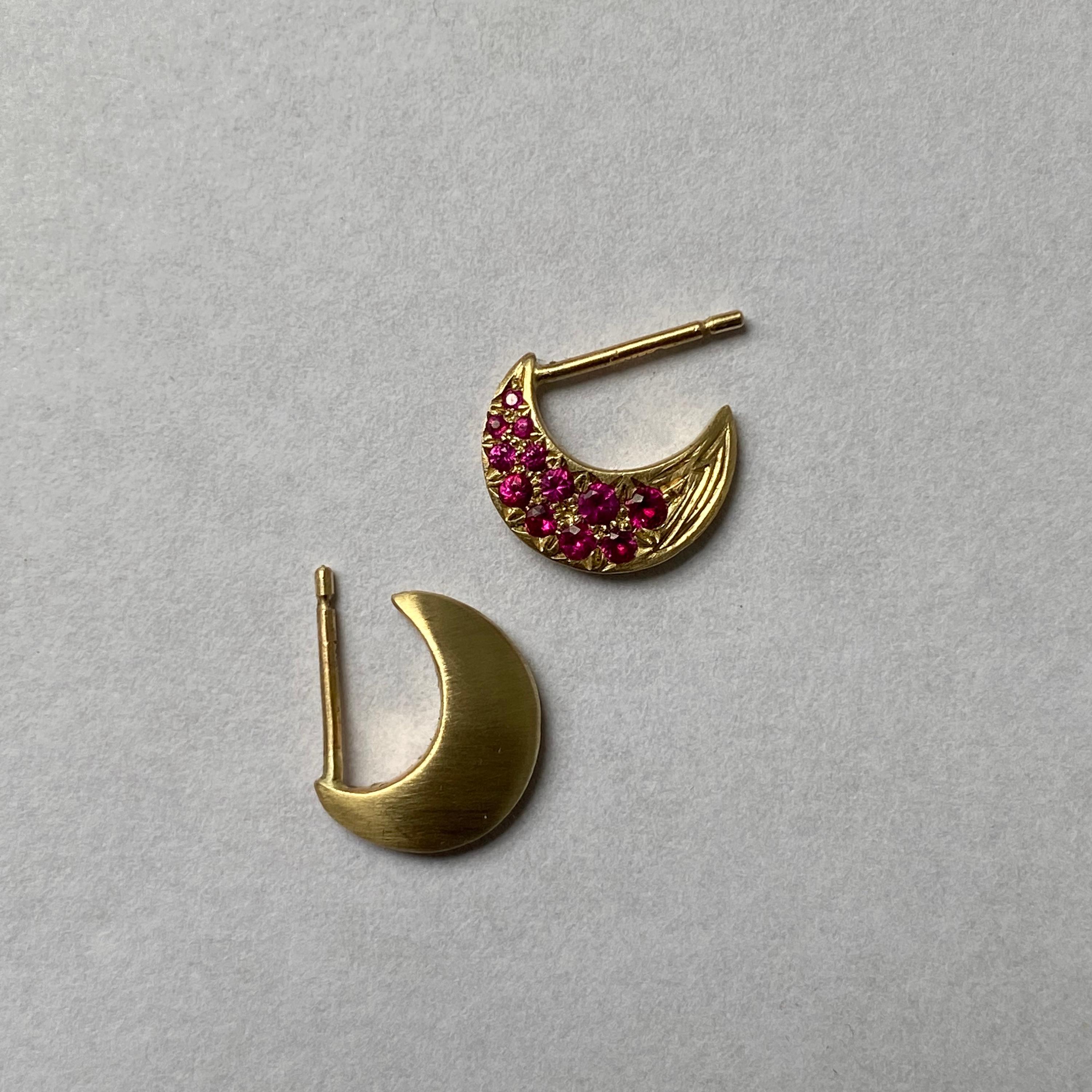 Contemporary Luar Ruby 10K Gold Hoops by dan-yell For Sale