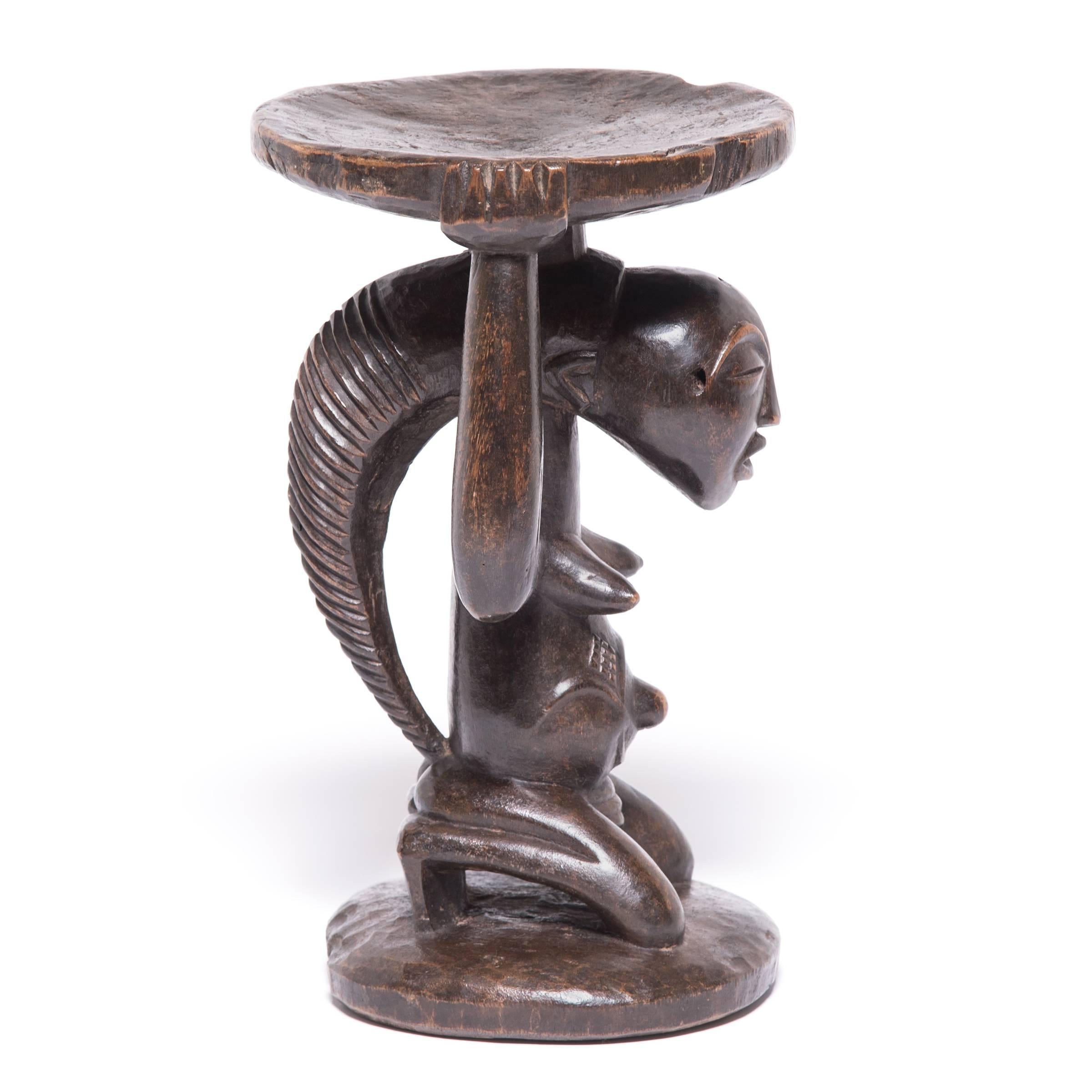 Primitive Luba Figurative Stool