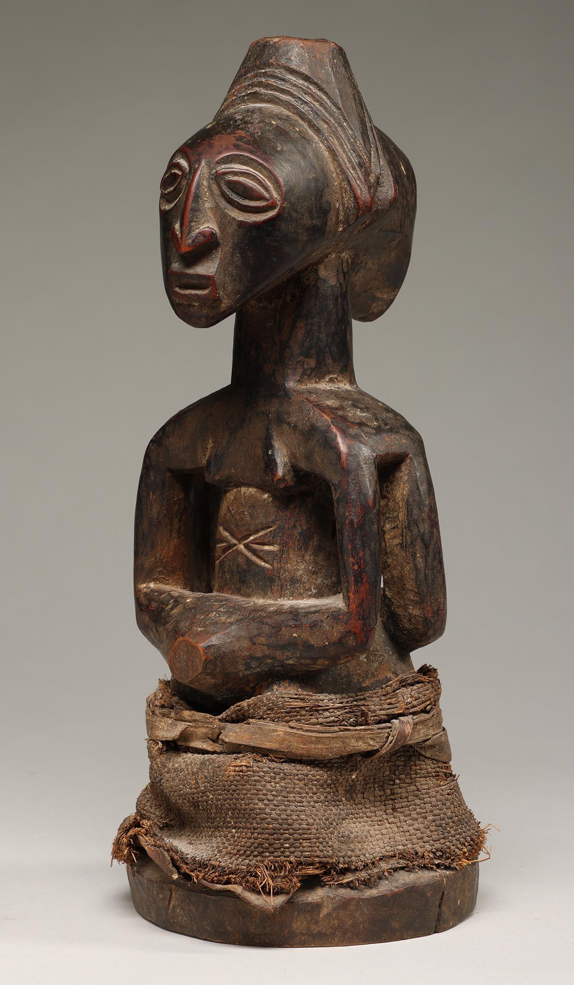 Luba Kabeja Janus Doppelfigur mit Rock, ex Irwin Hersey DRC Kongo, Afrika (Kongolesisch) im Angebot