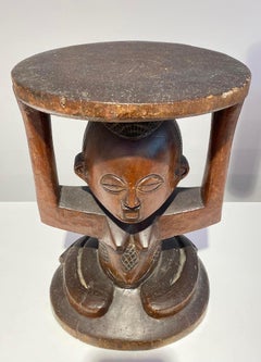 Luba Royal antique caryatid enthronement emblem early 20th DR Congo Africa