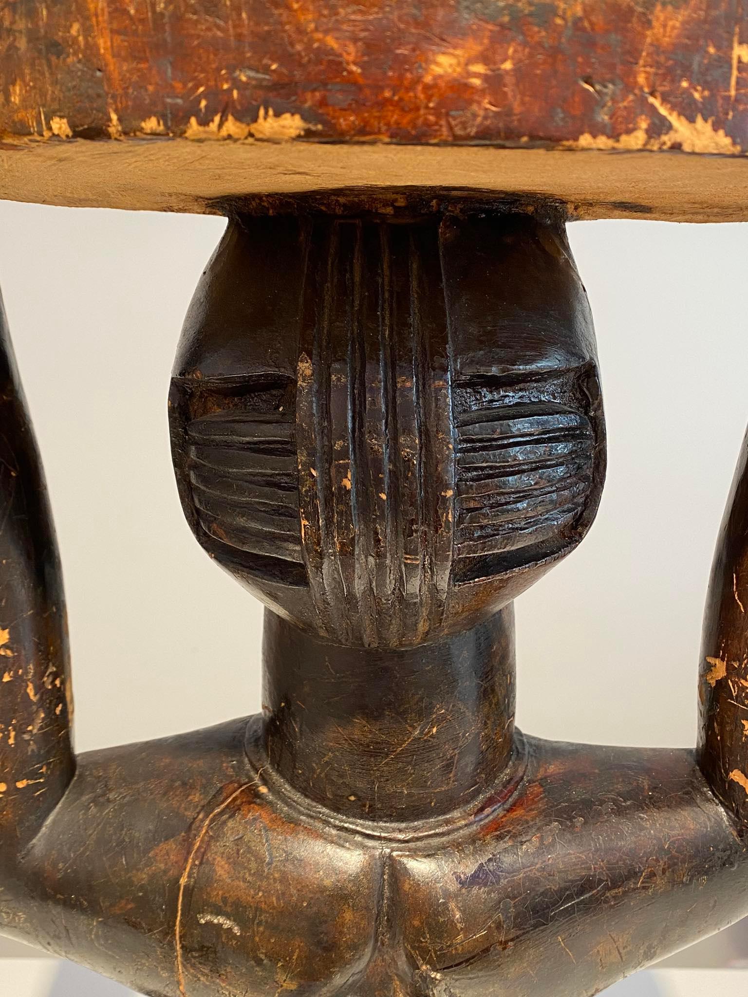 Congolais Luba Royal antique caryatide intronisation emblème Mid Century Antiques DR Congo Africa en vente