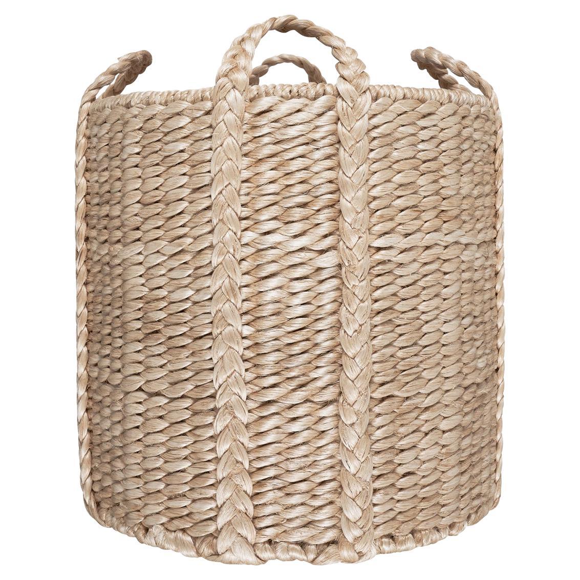 Lubic Abaca Basket, Light Natural 16" For Sale
