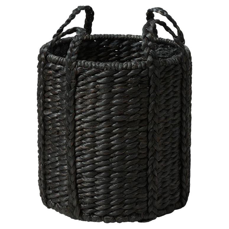 Lubid Abaca Basket , Black 16" For Sale