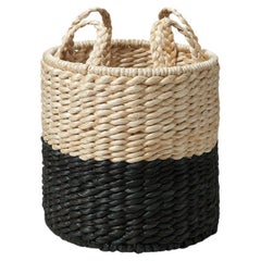 Lubid Abaca Basket, Black Dipped 24"