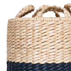 Lubid Abaca Basket, Blue Dipped 24"