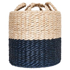 Lubid Abaca Basket, Blue Dipped 24"