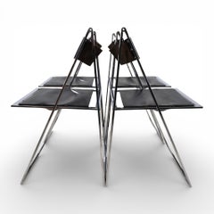 Lübke 4-piece set of folding dining chairs by Fantoni&Geraci, 1969