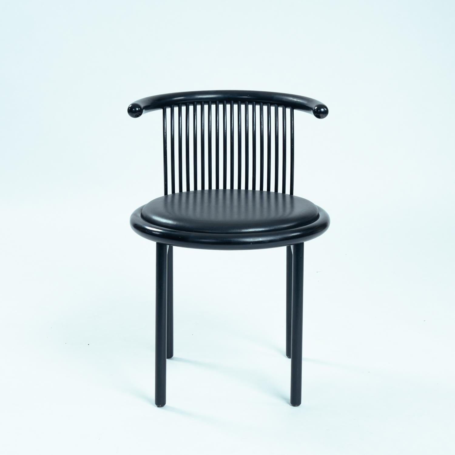 Post-Modern Lubke dining chairs Japandi bentwood Herbert Jutta Ohl, 1980s For Sale