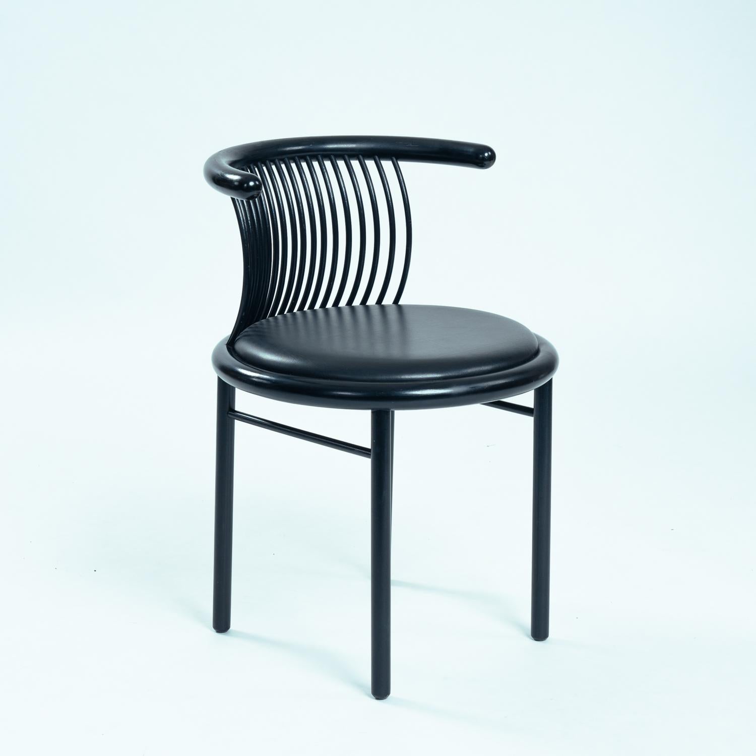 German Lubke dining chairs Japandi bentwood Herbert Jutta Ohl, 1980s For Sale
