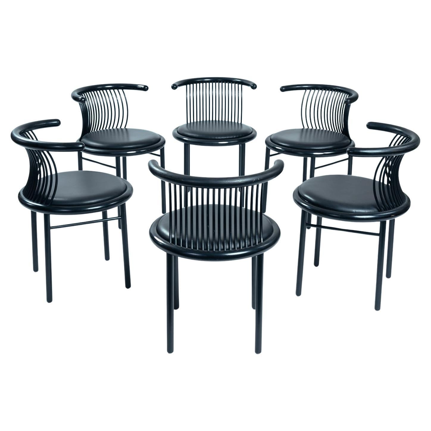 Chaises de salle à manger Lubke Japandi, Herbert Jutta Ohl, années 1980