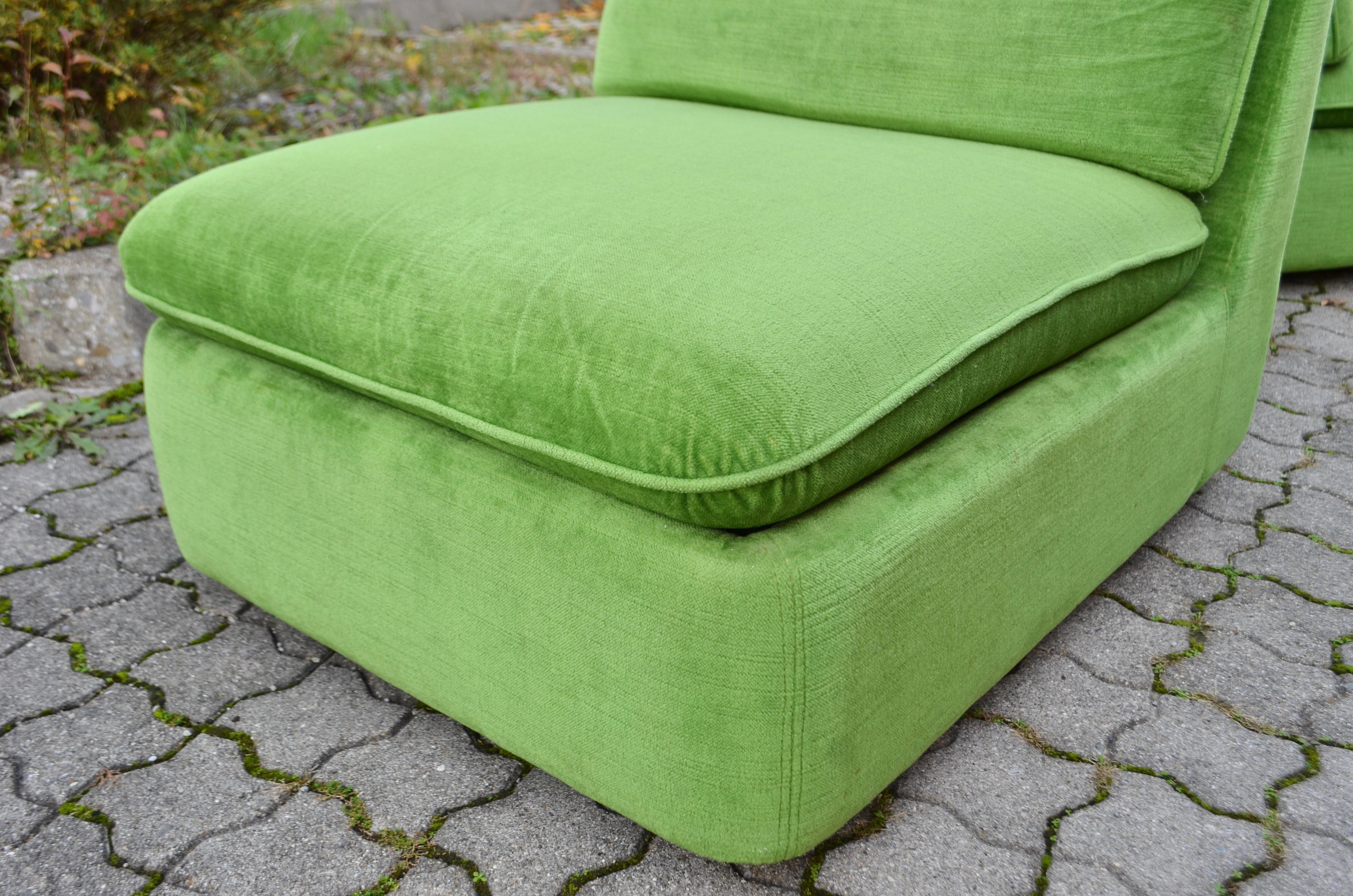 COR LÜBKE & ROLF Vintage Modular limegreen Living Room Suite Sectional Sofa  For Sale 10