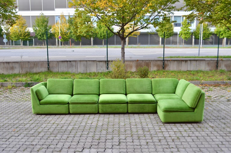 LÜBKE & ROLF Vintage Modular limegreen Living Room Suite Sectional Sofa Germany In Good Condition For Sale In Munich, Bavaria