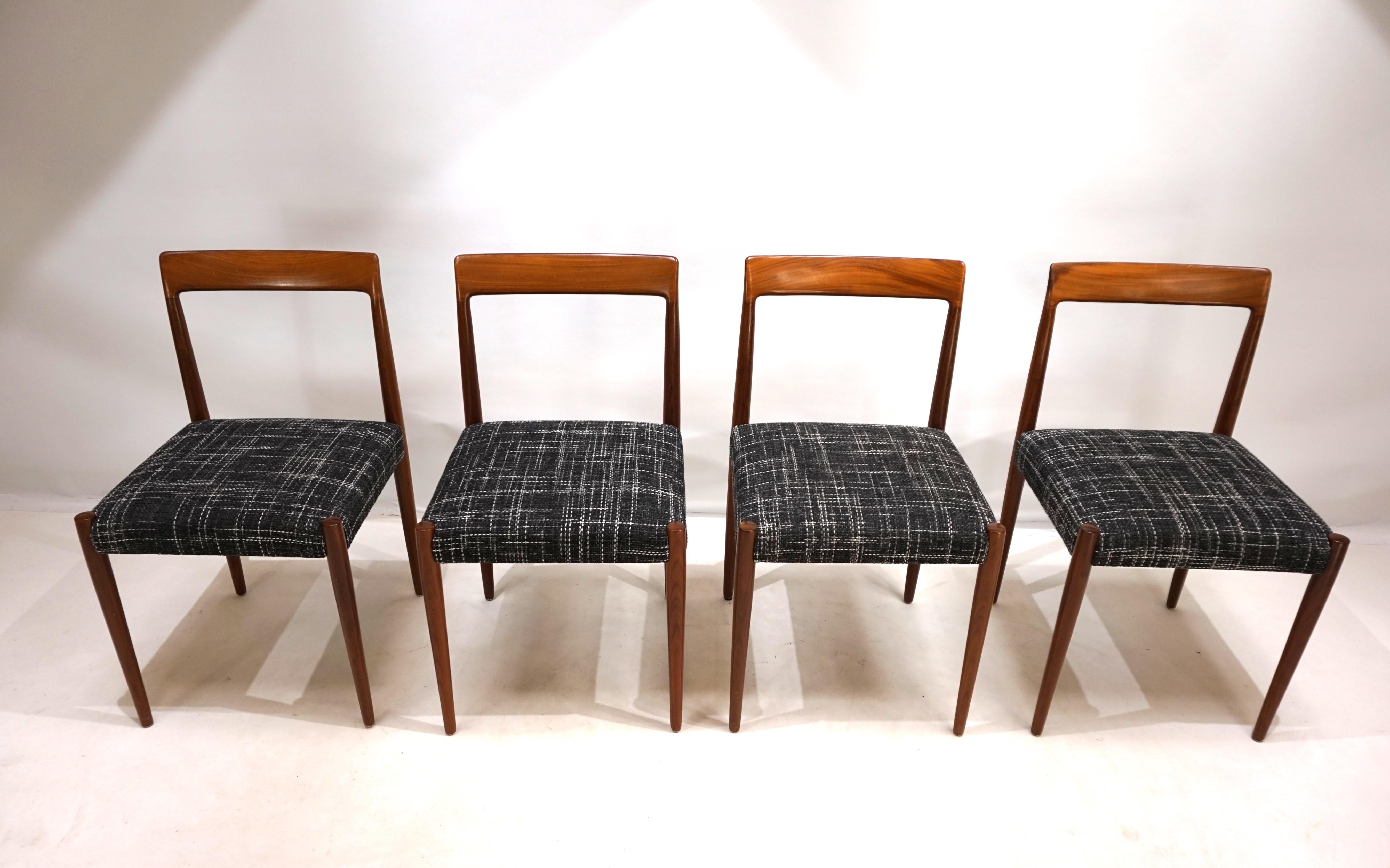 Set di 4 sedie da pranzo in teak Lübke, 1960 in vendita 4