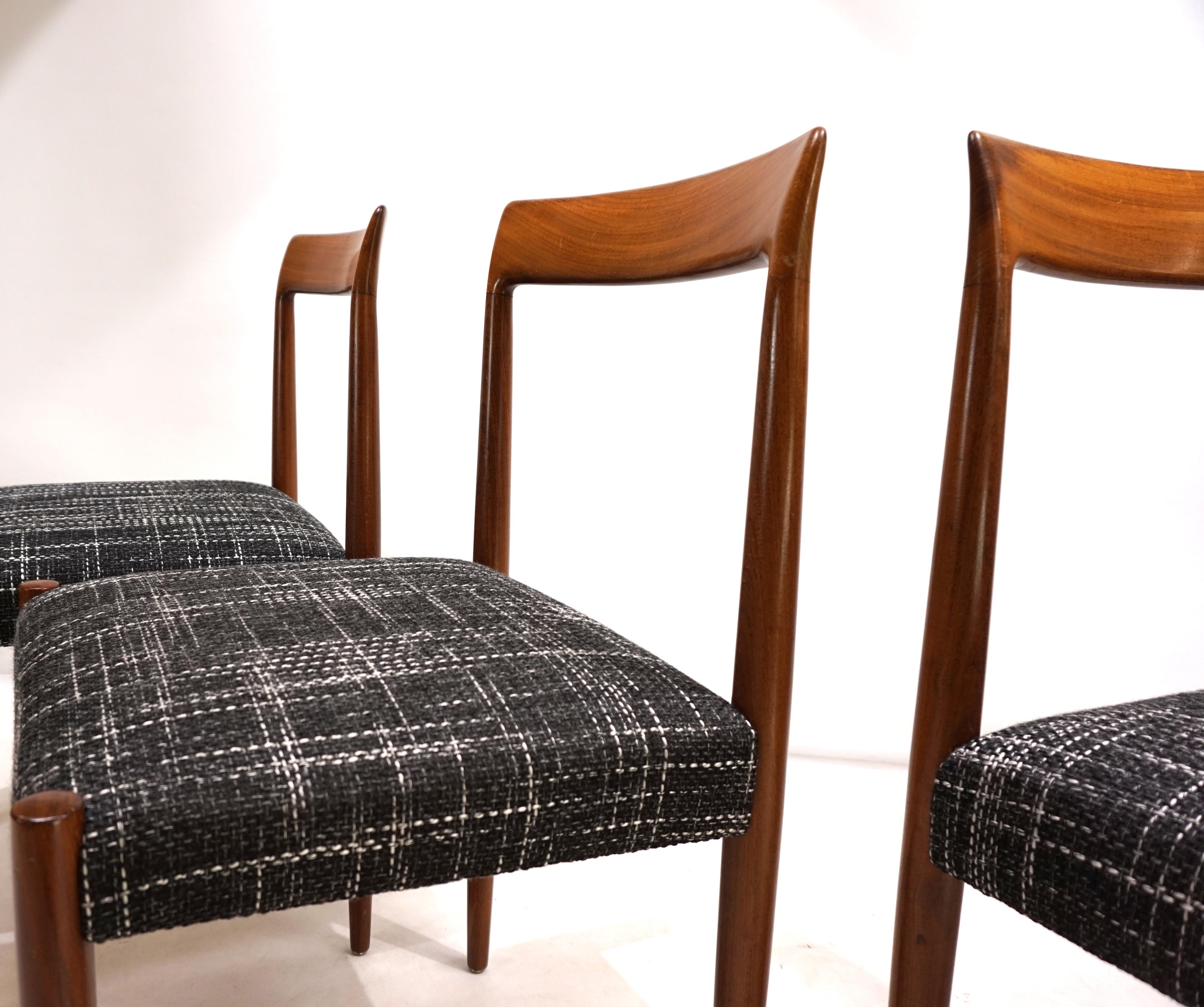 Tedesco Set di 4 sedie da pranzo in teak Lübke, 1960 in vendita
