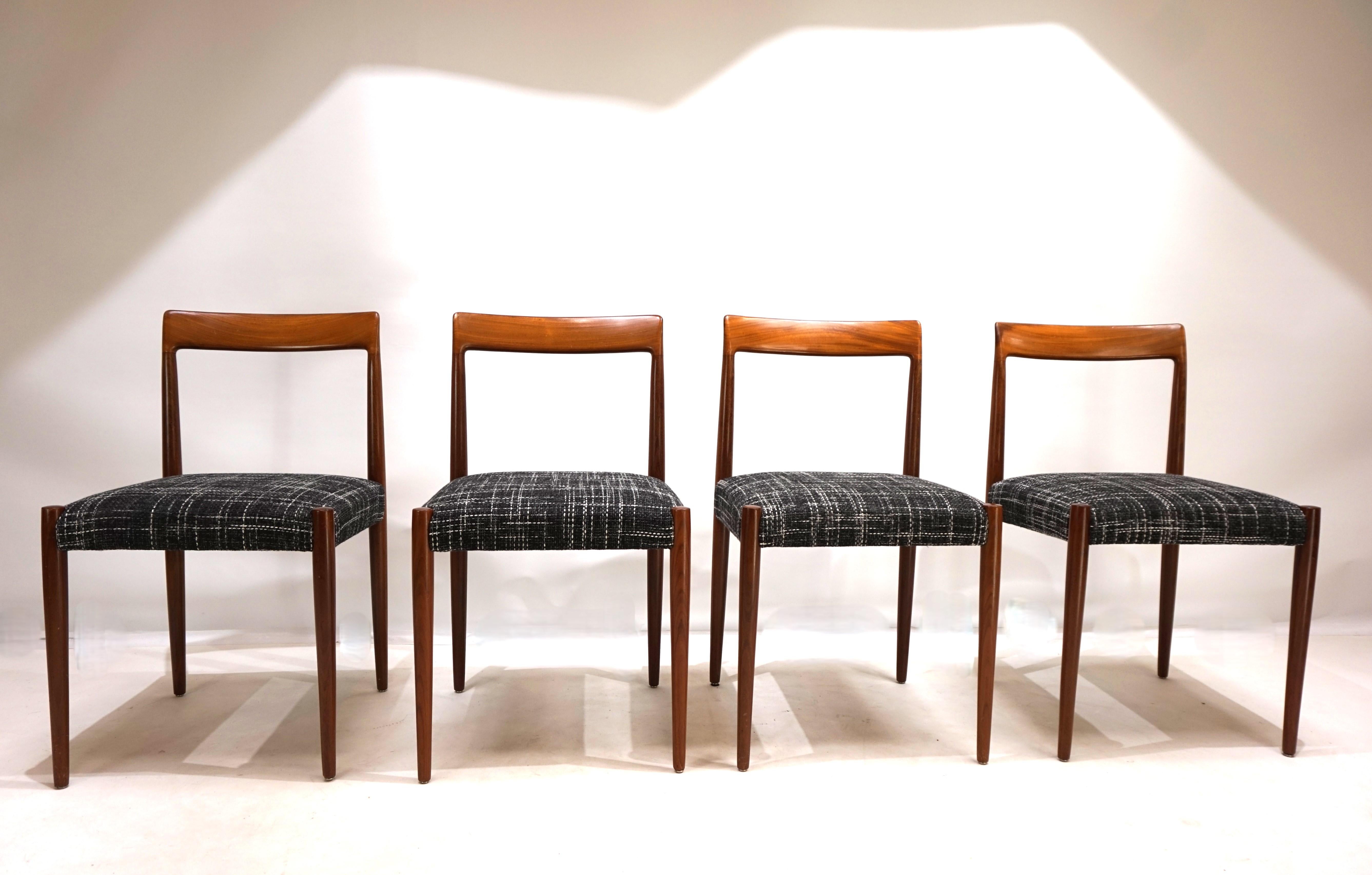 Set di 4 sedie da pranzo in teak Lübke, 1960 In condizioni buone in vendita a Ludwigslust, DE