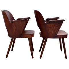 Lubomír Hofmann Chairs for TON, 1960s, Beechwood Finished in Oil, Midcentury