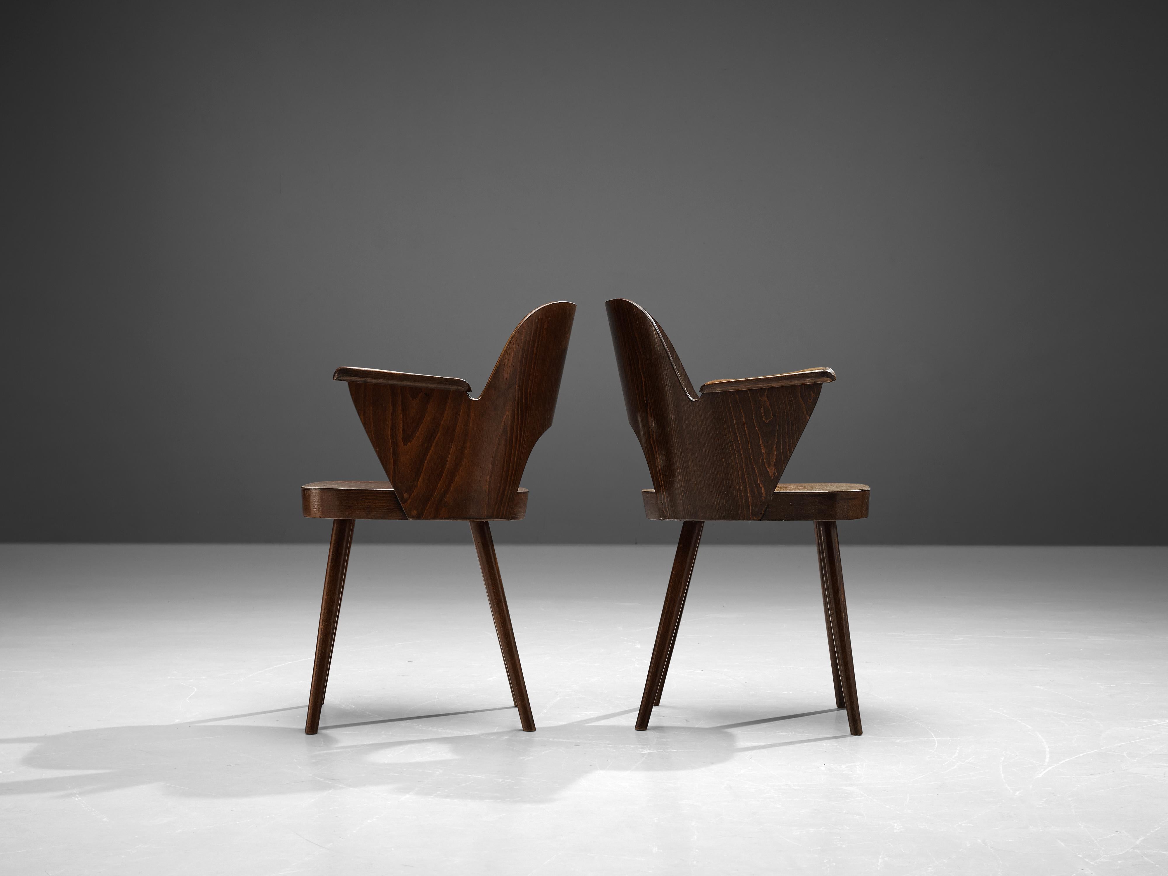 Mid-20th Century Lubomír Hofmann for TON Pair of Armchairs