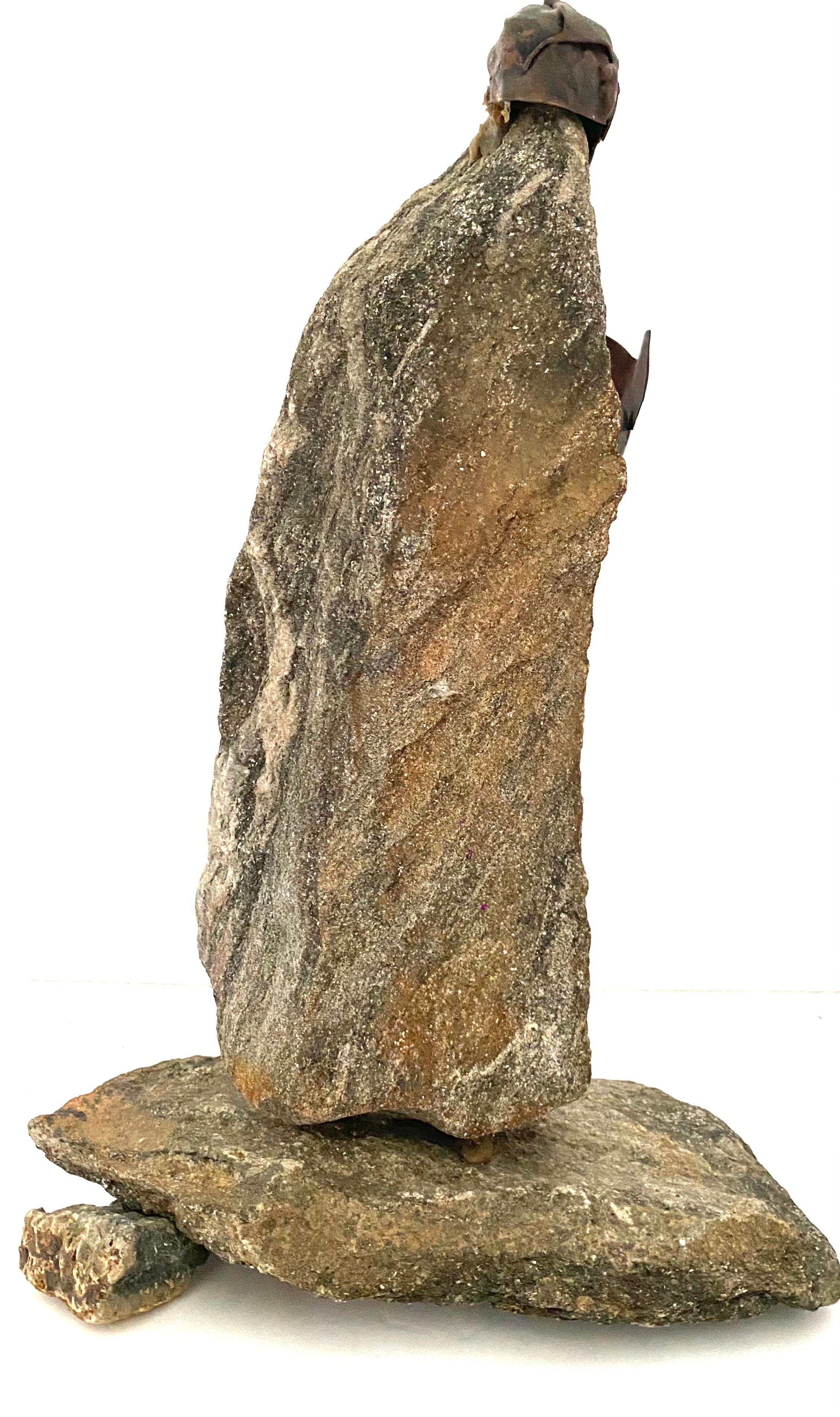 Polnische Skulptur Granitstein, Metall Judaica Jewish Holocaust Memorial Art im Angebot 2