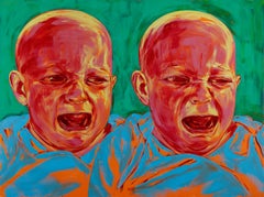 Orange Tears II: Conceptual Figurative Painting, 180 x 240 cm