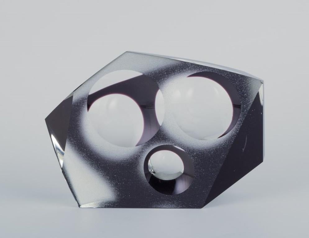 Lubos Metelak para Moser, artista checo del vidrio artístico.  Escultura de vidrio única. Moderno en venta