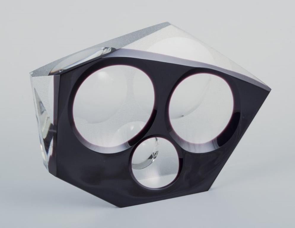 Lubos Metelak para Moser, artista checo del vidrio artístico.  Escultura de vidrio única. Checo en venta