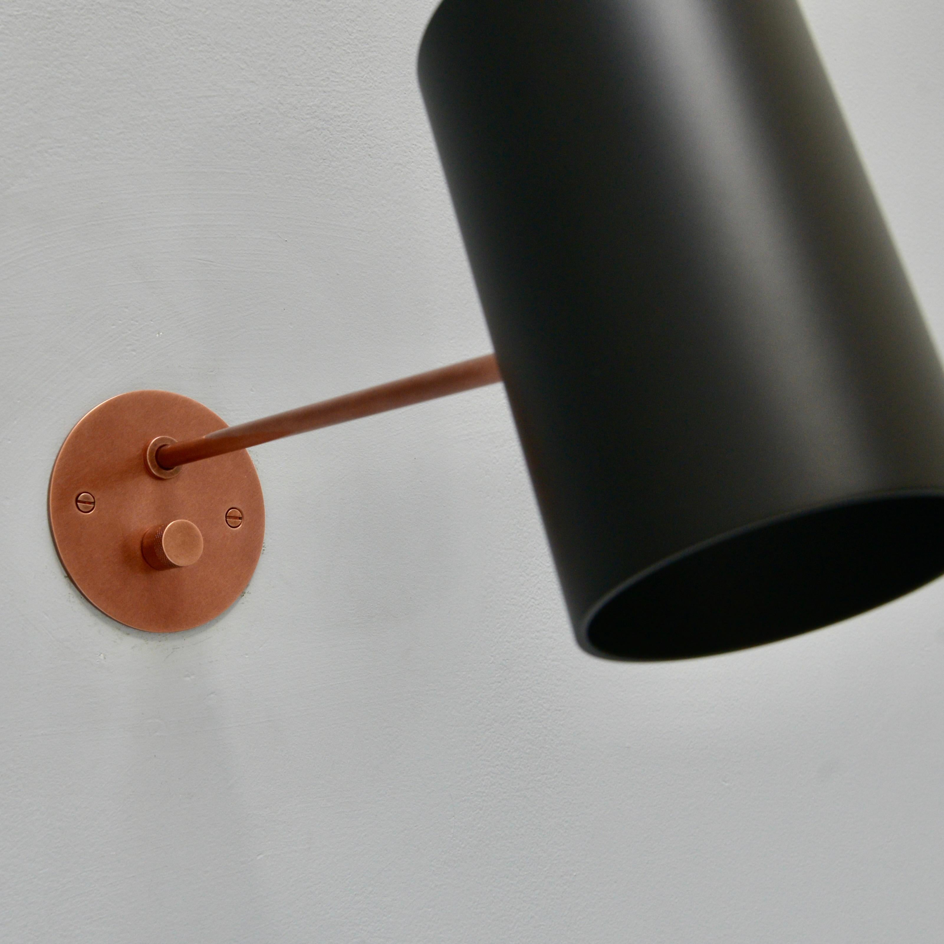 Mid-Century Modern LUbular BLK-CP Sconce by Lumfardo Luminaires For Sale