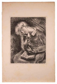Child – Lithographie von Luc-Albert Moreau – frühes 20. Jahrhundert