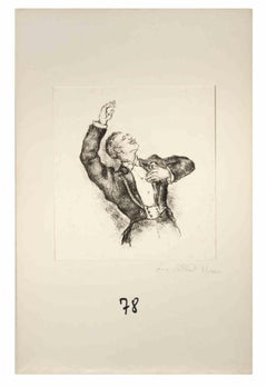 Elegant Man - Lithograph by Luc-Albert Moreau - Early 20th Century
