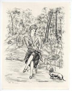 "Jardins de Paris" original etching