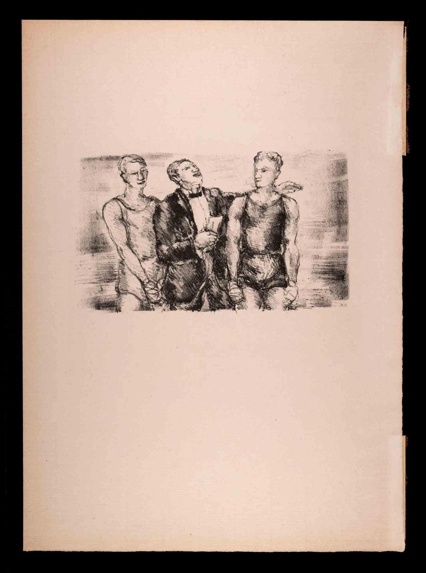 Physiologie der Schachtelmalerei – Originallithographie von Luc-Albert Moreau – 19. Jahrhundert