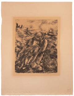 Soldats - Lithographie de Luc-Albert Moreau - Début du 20e siècle