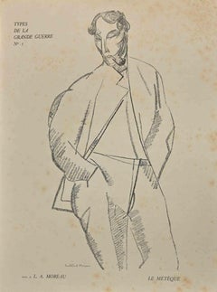 The Dago – Originallithographie von Luc-Albert Moreau – Anfang des 20. Jahrhunderts.