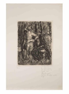 Deux figures - Lithographie de Luc-Albert Moreau - 1927