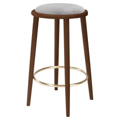 Tabouret de bar Luc avec frêne de hêtre-056-1 et aluminium