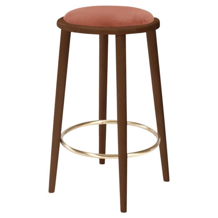 Luc Bar Stool with Beech Ash-056-1 and Paris Brick