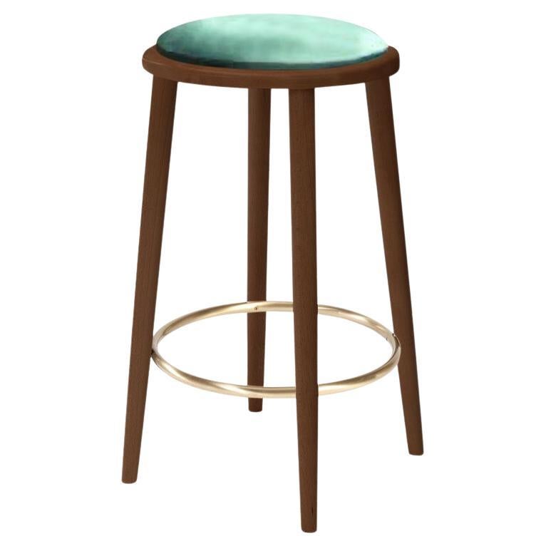 Luc Bar Stool with Beech Ash-056-1 and Paris Green For Sale