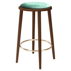 Tabouret de bar Luc en hêtre-056-1 et vert de Paris