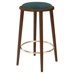 Luc Bar Stool with Beech Ash-056-1 and Teal