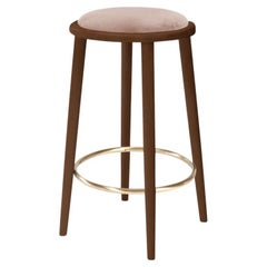 Tabouret de bar Luc avec bois de hêtre-056-1 et fleur de Vigo