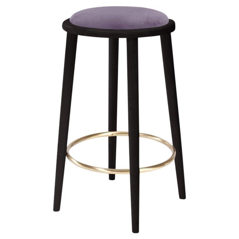 Tabouret de bar Luc avec frêne de hêtre-056-5 et Paris Lavanda