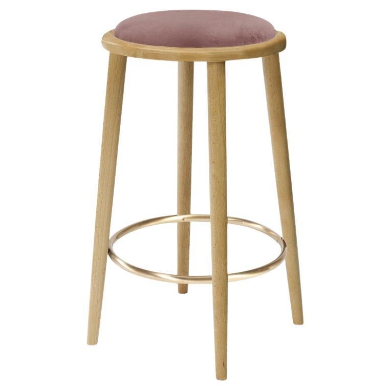 Luc Bar Stool with Natural Oak and Barcelona Lotus For Sale