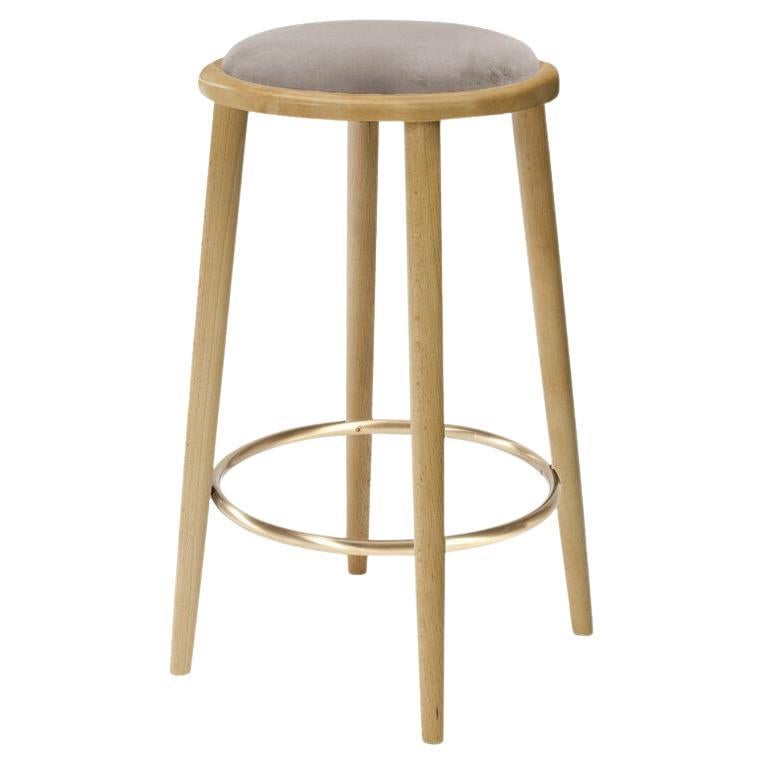 Luc Bar Stool with Natural Oak and Paris Mouse For Sale