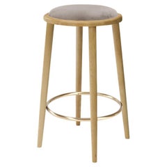 Luc Bar Stool with Natural Oak and Paris Mouse